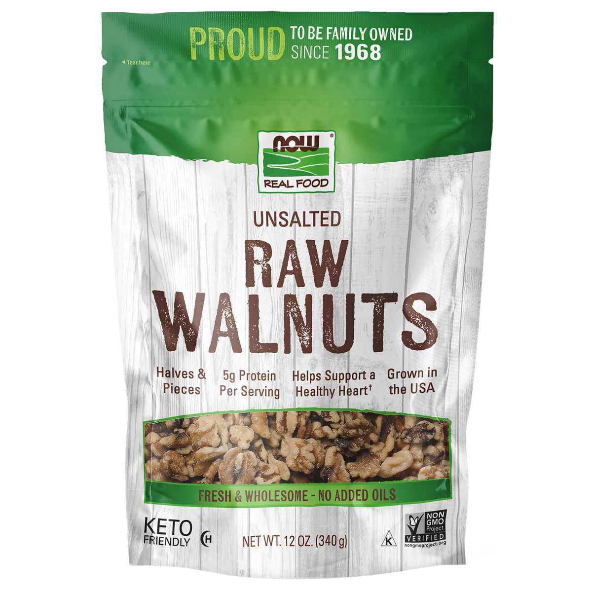Walnuts, Raw & Unsalted - 12 oz.