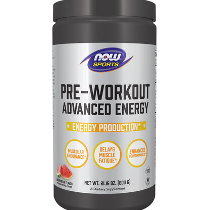 NOW Sports, Pre-Workout Advanced Energy, Energy Production*, 21.16 oz