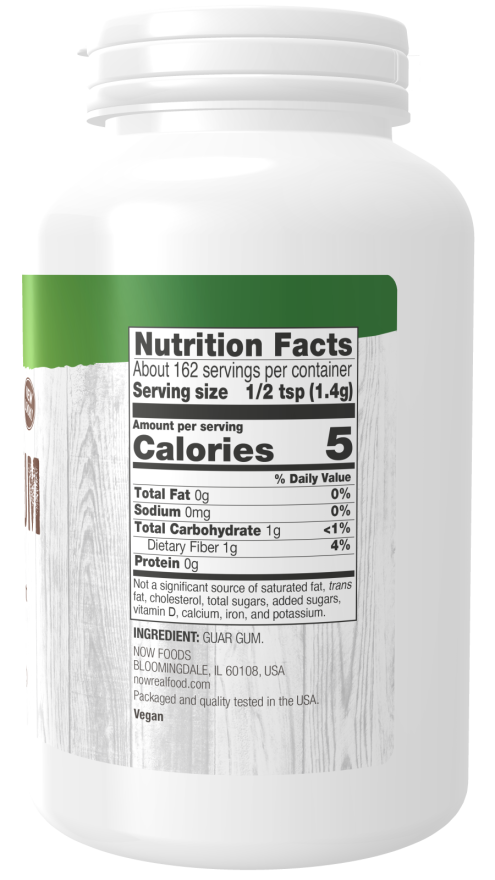 NOW Real Food Guar Gum pure powder for thickening recipes and baking