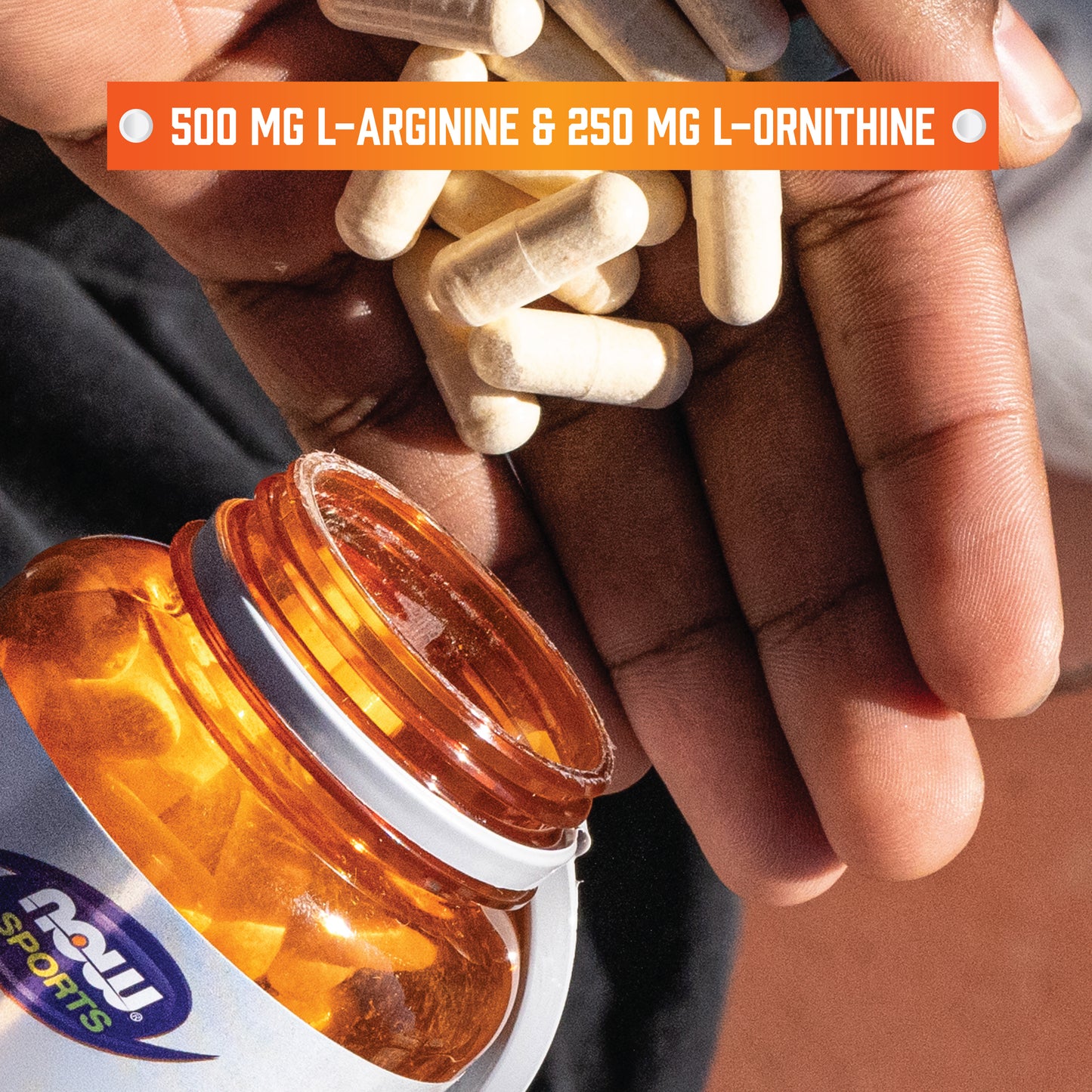 NOW Sports Arginine and Ornithine 250 veg capsules for sports nutrition