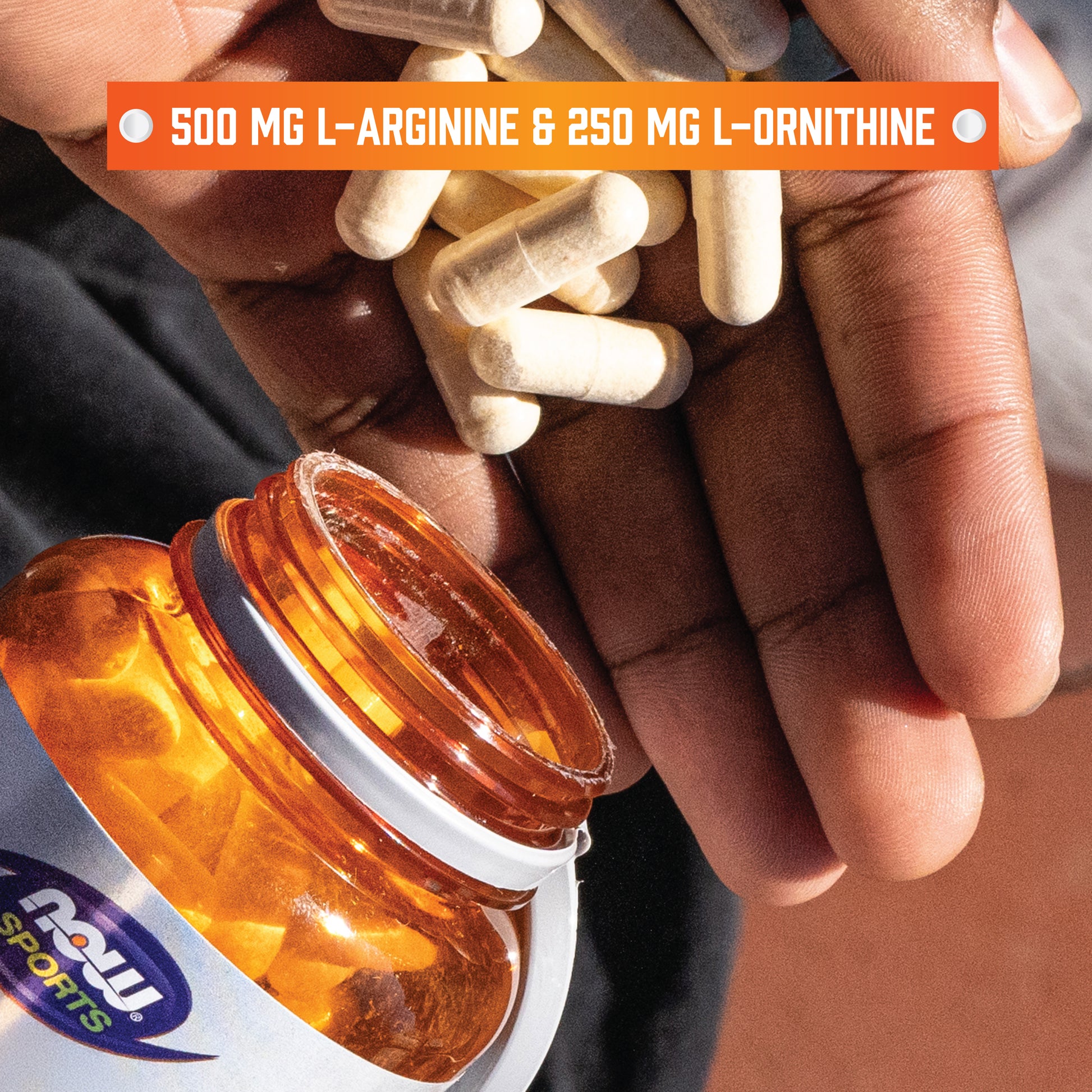 NOW Sports Arginine and Ornithine 250 veg capsules for sports nutrition