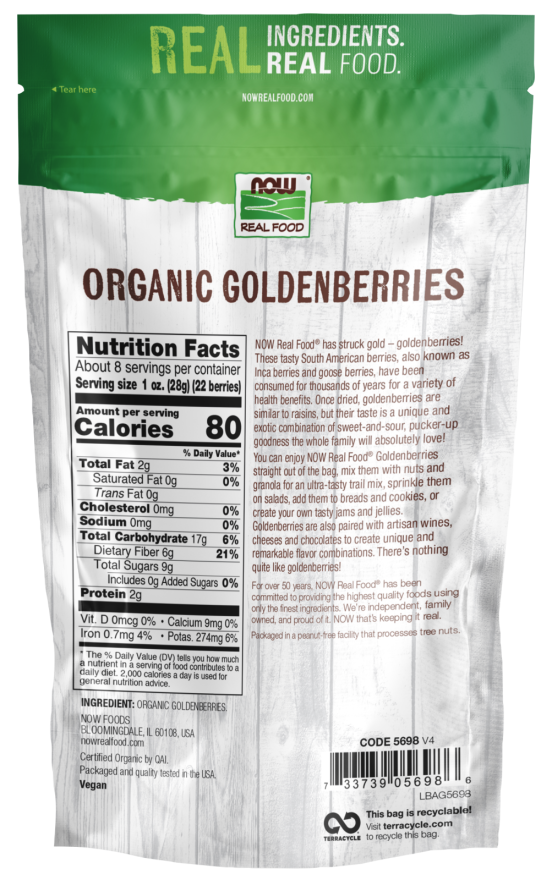 NOW Real Food Organic Goldenberries 8 oz