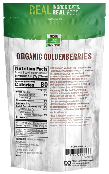 NOW Real Food Organic Goldenberries 8 oz