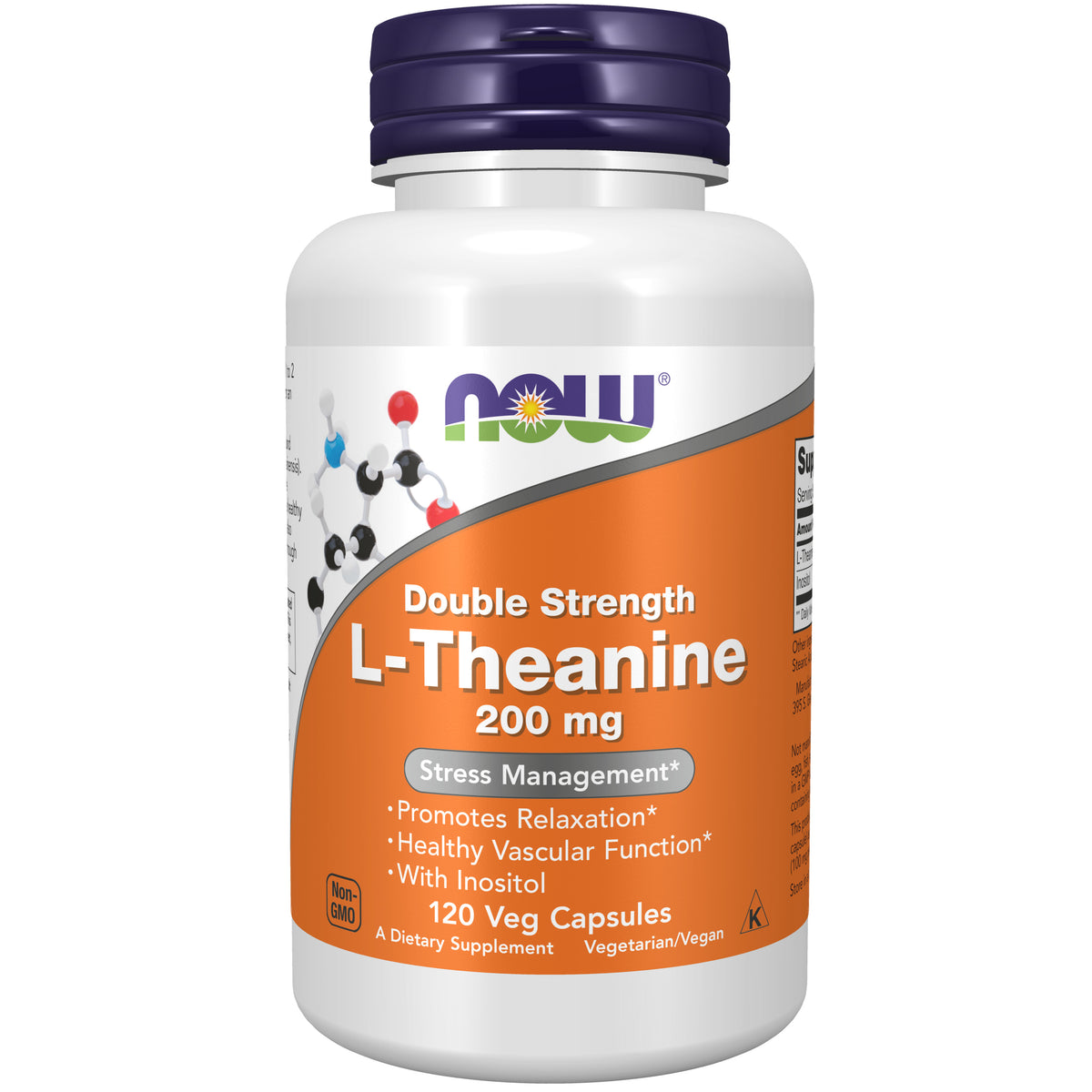 L-Theanine, Double Strength 200 mg - 120 Veg Capsules