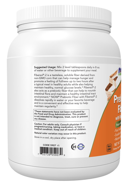 NOW Prebiotic Fiber pure powder supplement with Fibersol-2