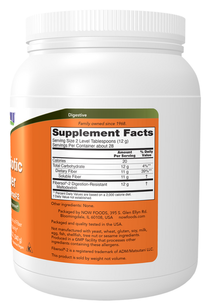 NOW Prebiotic Fiber with Fibersol-2 12 oz Powder