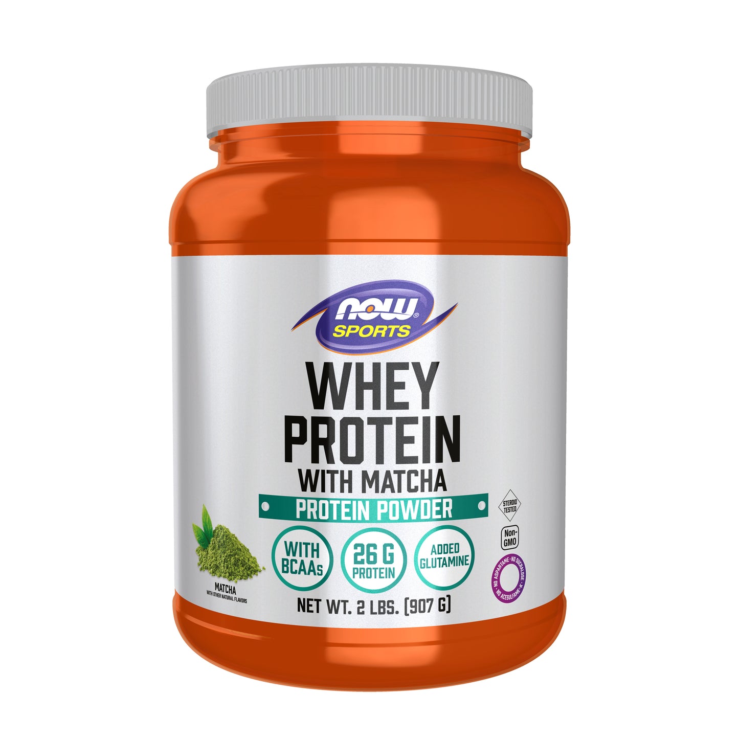 NOW Sports,  Whey Protein with Matcha Powder - 2 lbs.