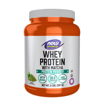 NOW Sports,  Whey Protein with Matcha Powder - 2 lbs.