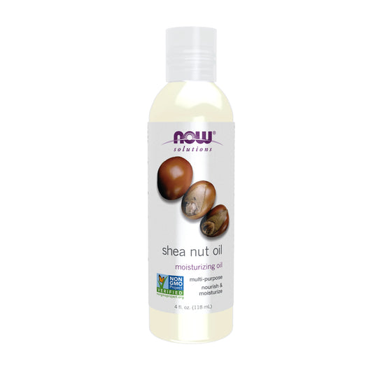 NOW Solutions Shea Nut Oil, pure moisturizing liquid oil for skin, scalp, and hair, 4 fl oz bottle