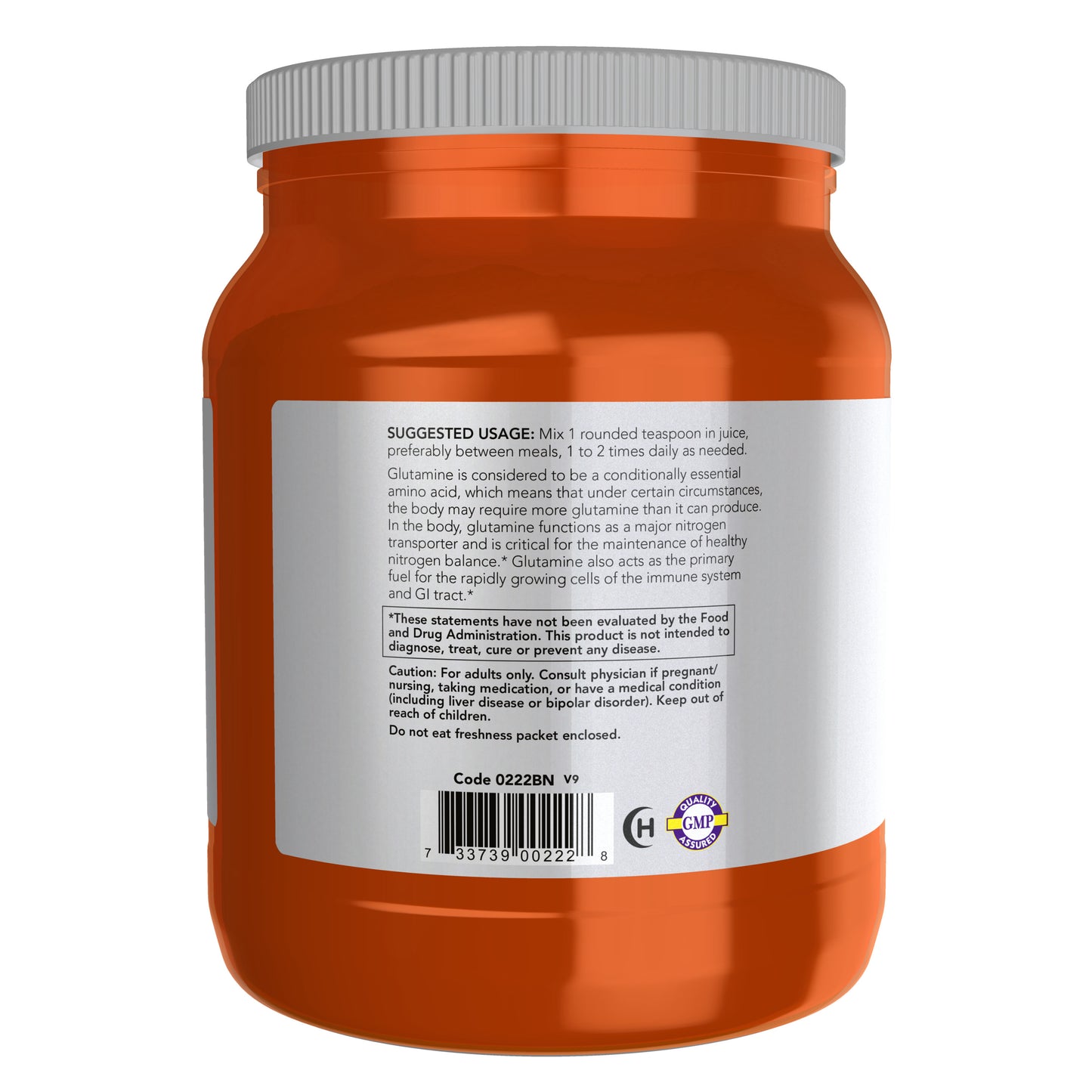 NOW Sports L-Glutamine Powder pure amino acid dietary supplement