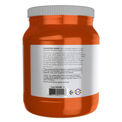 NOW Sports L-Glutamine Powder pure amino acid dietary supplement