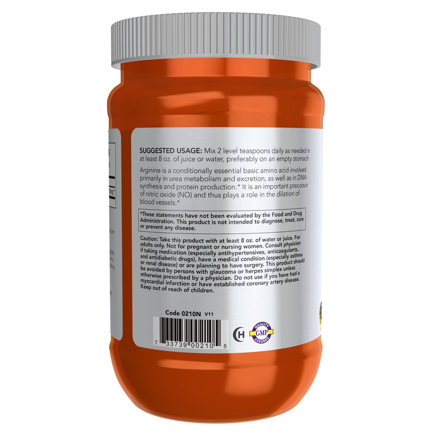 NOW Sports L-Arginine Powder pure amino acid dietary supplement