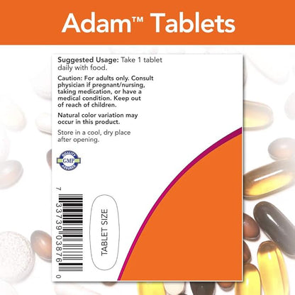 NOW ADAM men’s multivitamin tablets with saw palmetto and CoQ10