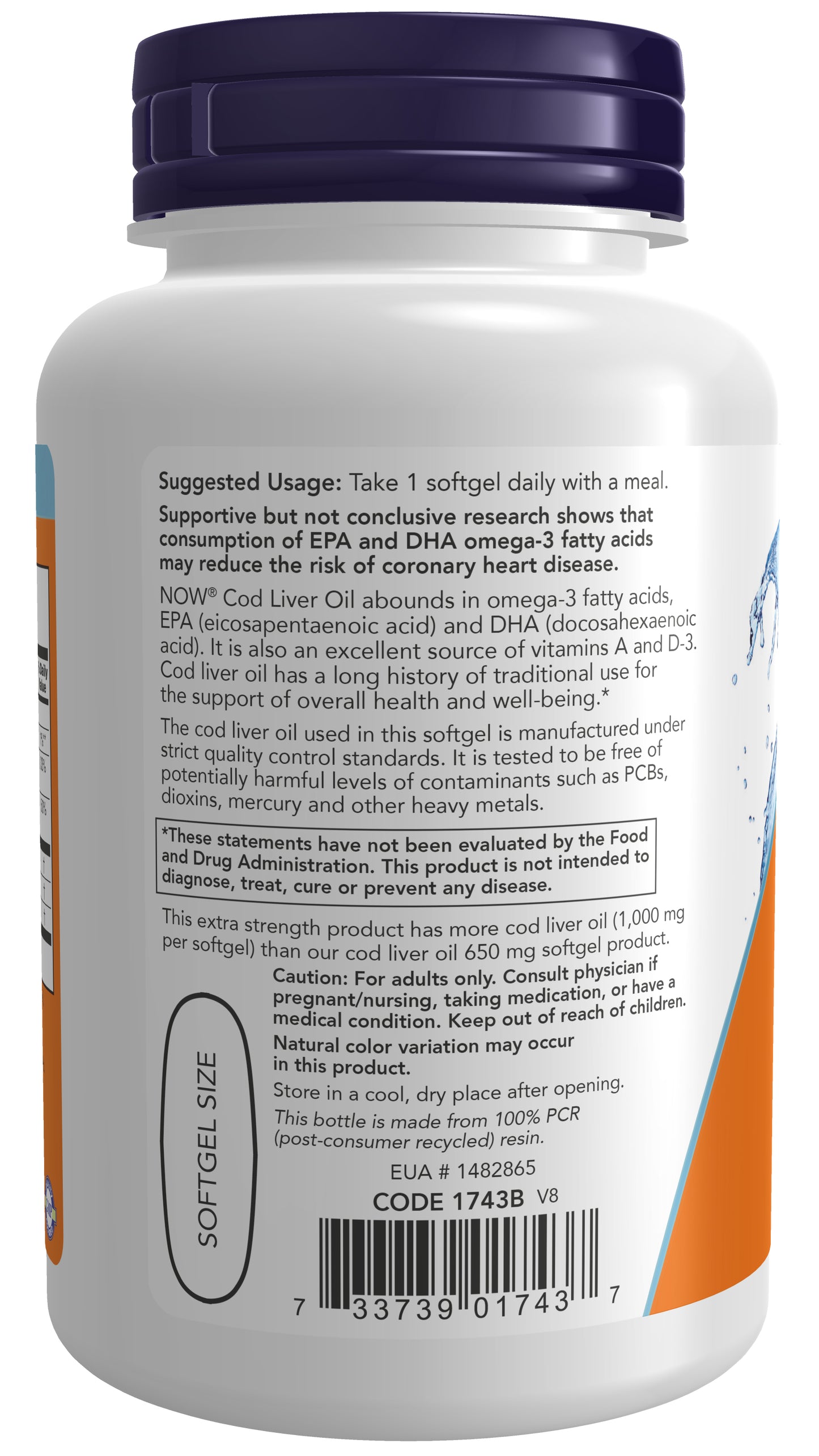 NOW Foods Cod Liver Oil softgels with vitamins A and D-3