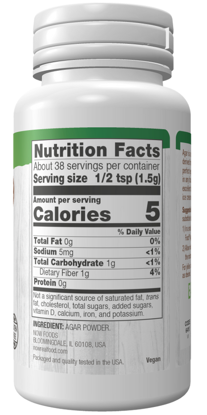 NOW Foods Agar Powder pure powder vegan substitute for gelatin