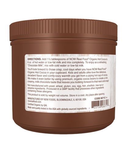NOW Real Food Organic Hot Cocoa 14 oz jar