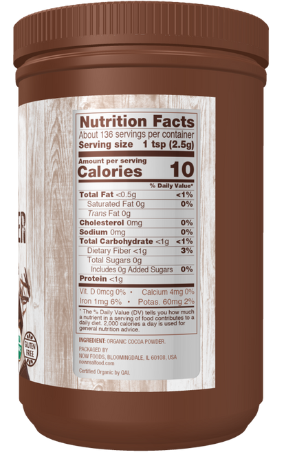 Organic Cocoa Powder, No Sugar Added