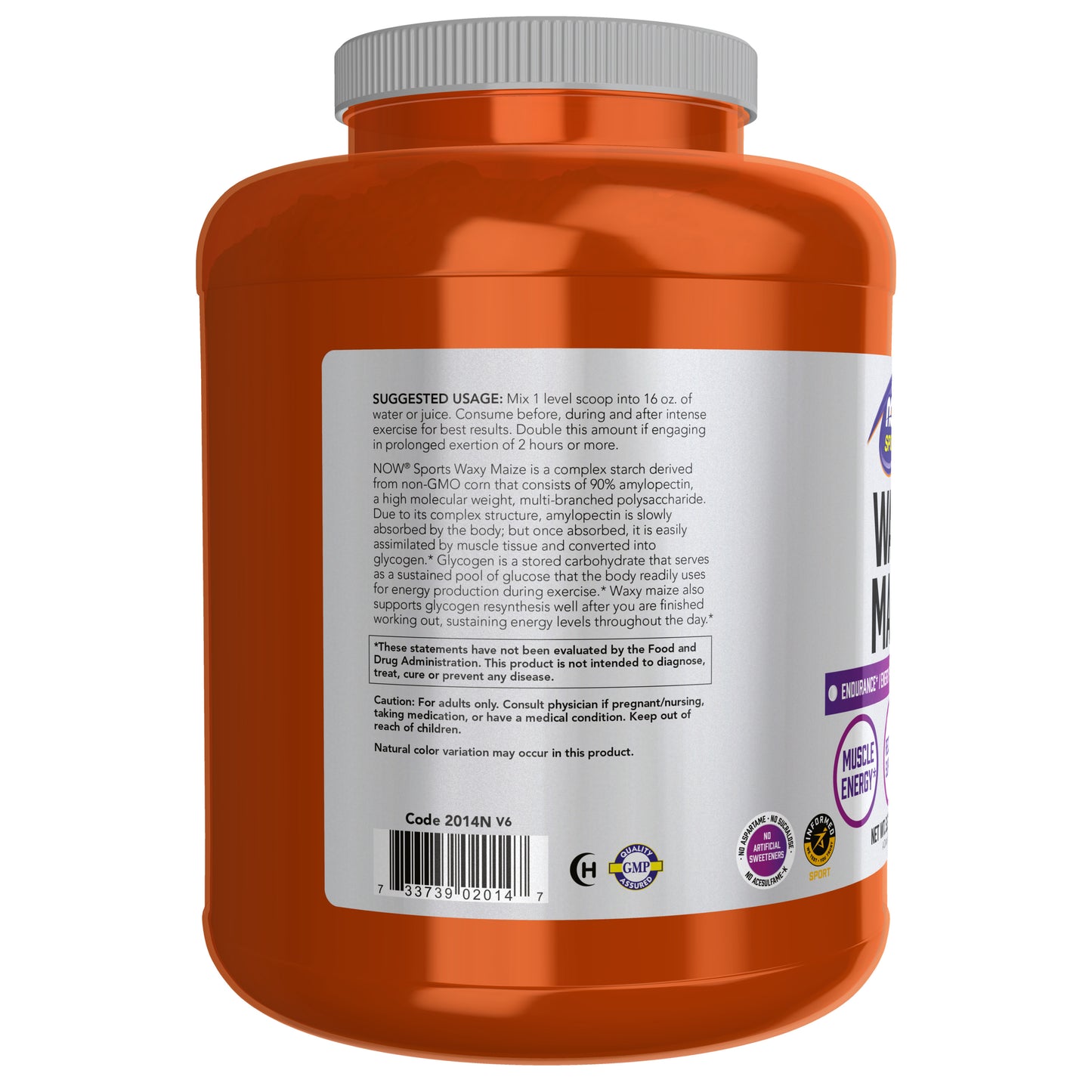 NOW Sports Waxy Maize Complex Carb Powder for Endurance & Recovery Support - 5.5 lbs