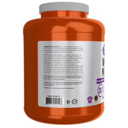 NOW Sports Waxy Maize Complex Carb Powder for Endurance & Recovery Support - 5.5 lbs