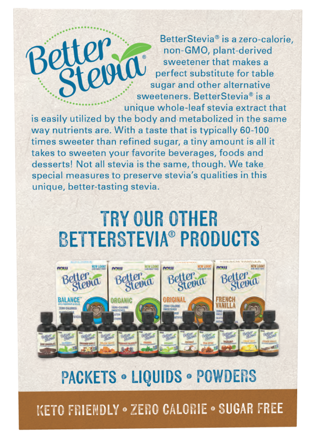 French Vanilla BetterStevia non-GMO sweetener packets for coffee and tea