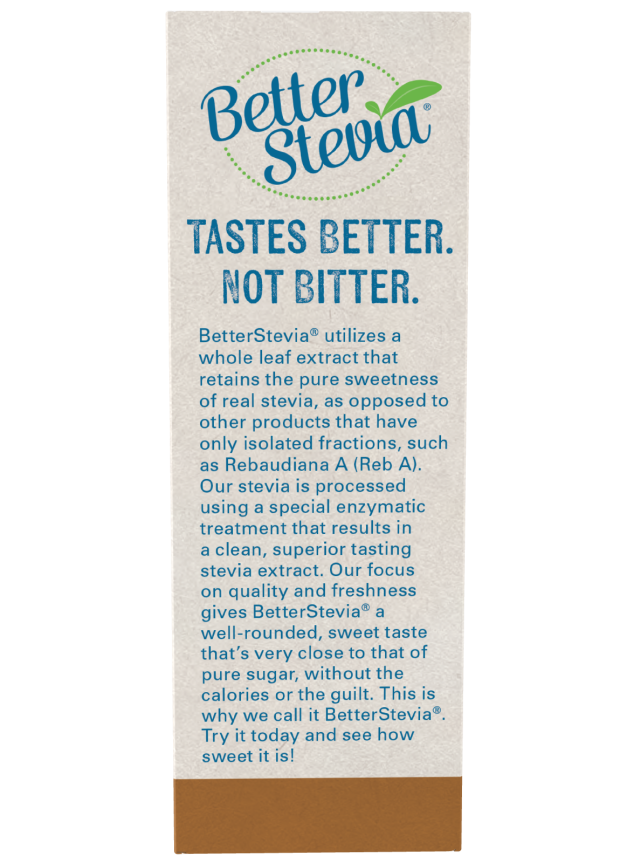 NOW BetterStevia French Vanilla zero-calorie sweetener box with 75 packets