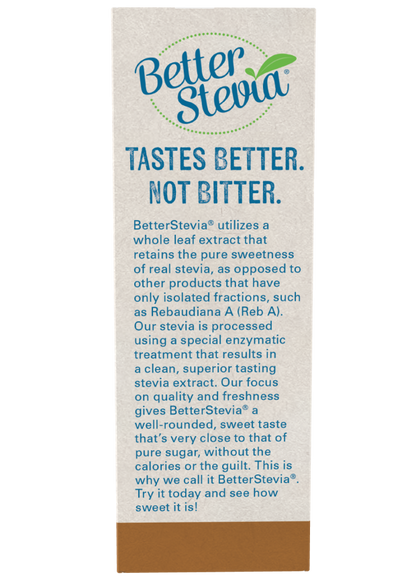 NOW BetterStevia French Vanilla zero-calorie sweetener box with 75 packets