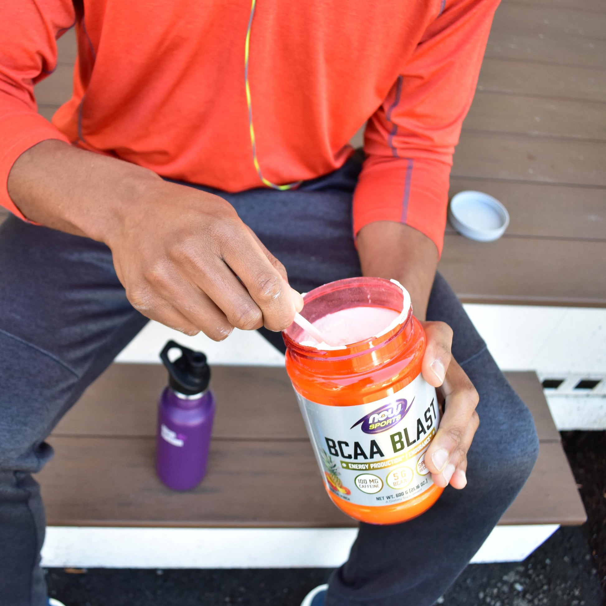 NOW Sports BCAA Blast endurance and sports recovery supplement bottle