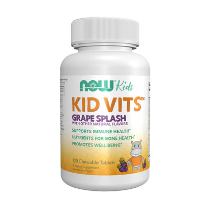 NOW Kids,  Kid Vits™ Grape Splash - 120 Chewable Tablets