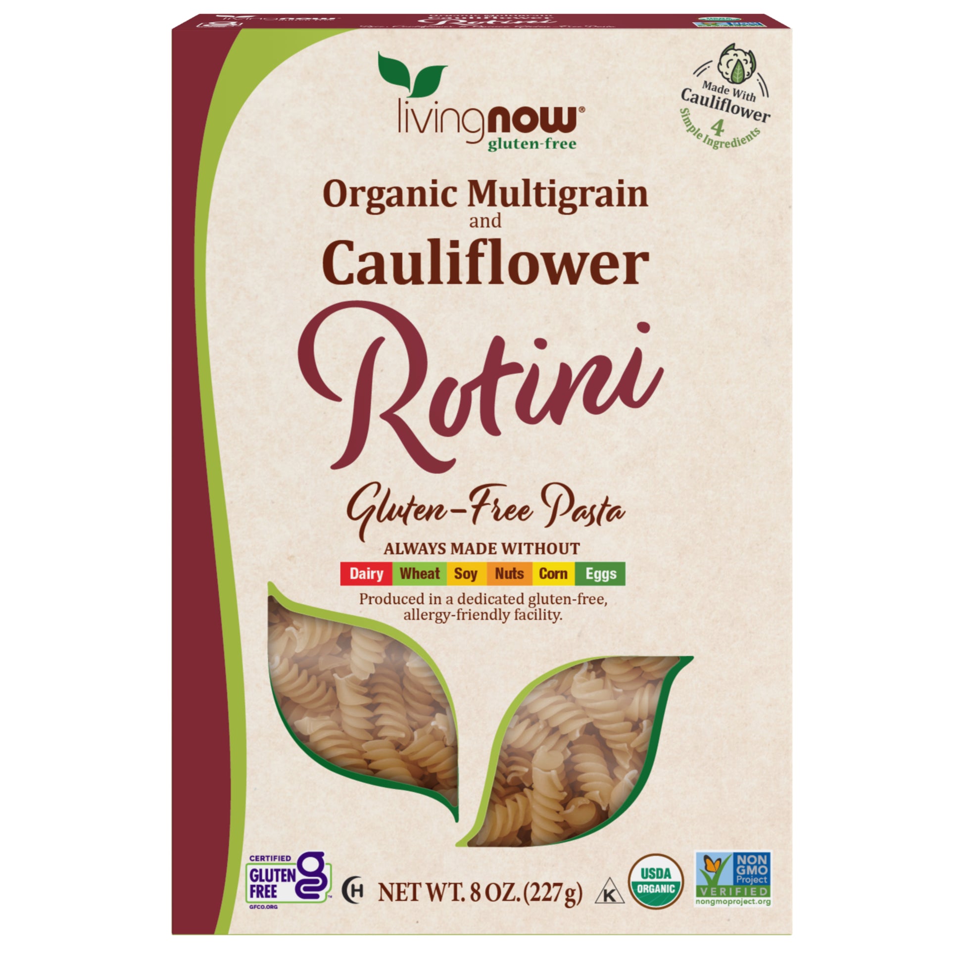 Cauliflower and Multigrain Rotini Pasta, Organic - 8 oz.