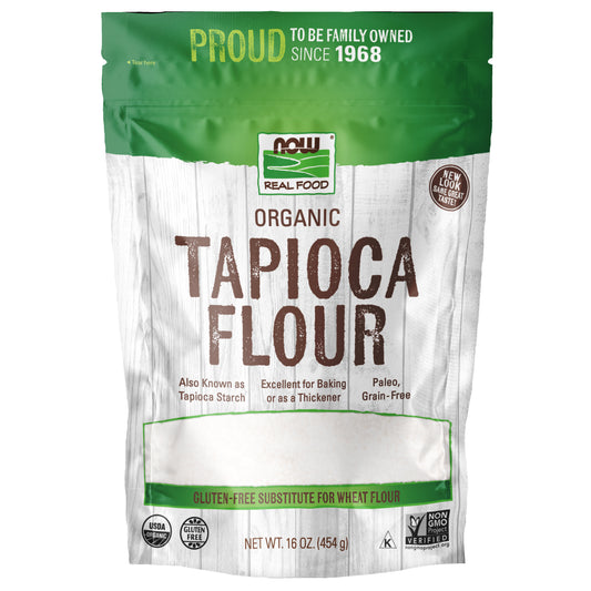 NOW Real Food Organic Tapioca Flour bag, 16 oz