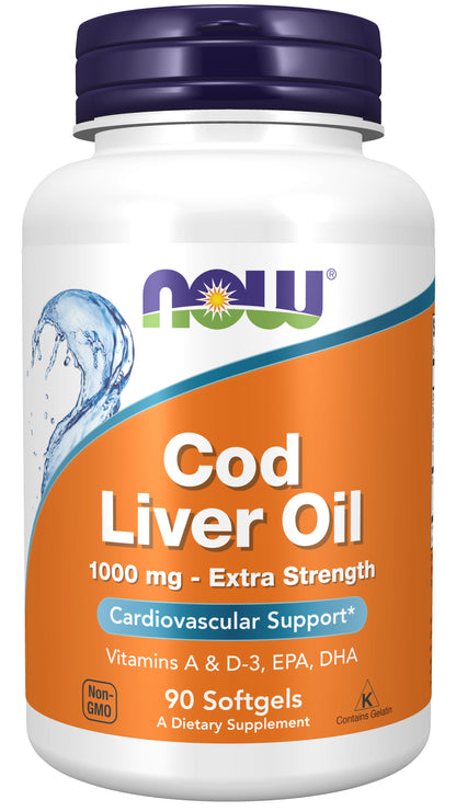 Cod Liver Oil, Extra Strength 1,000 mg - 90 Softgels