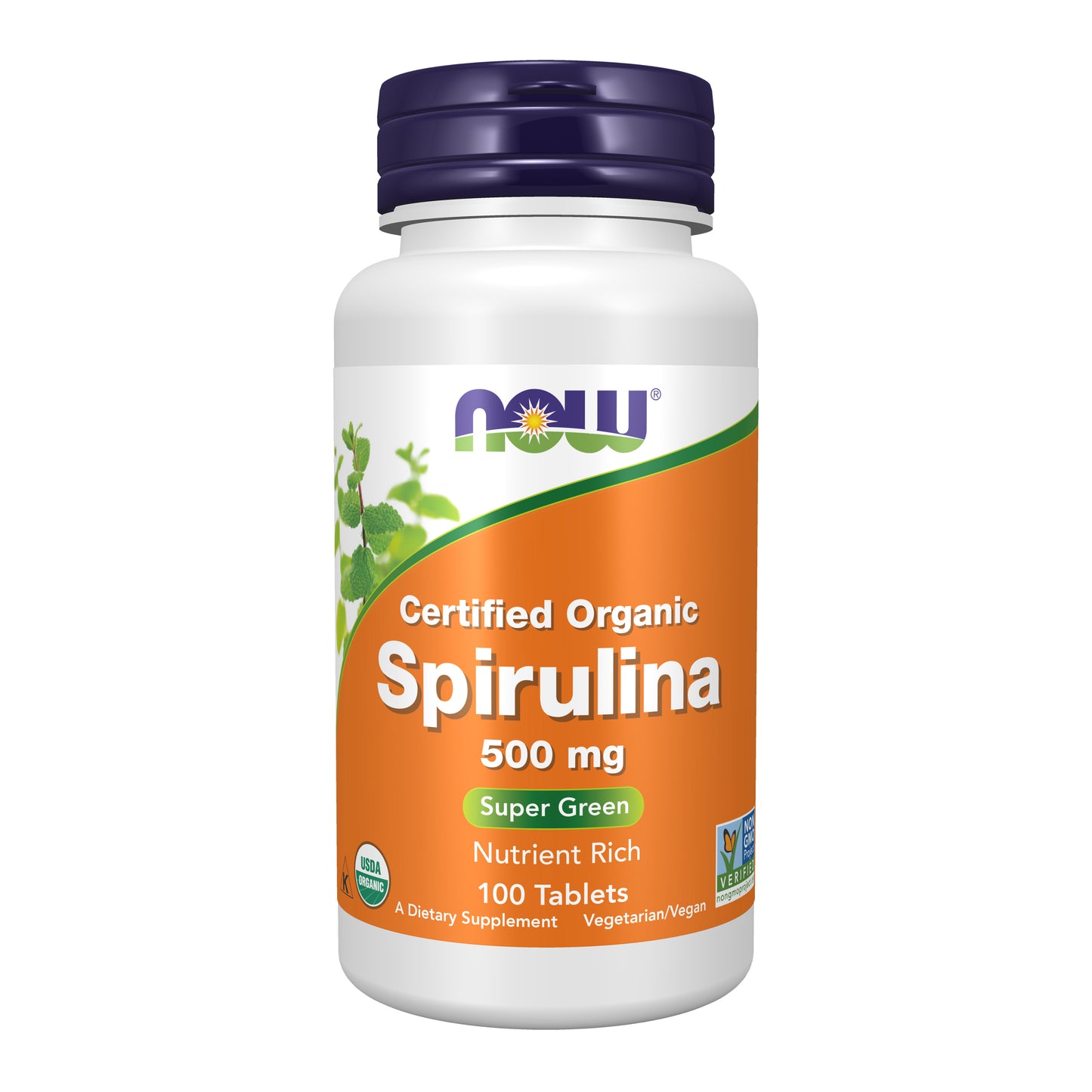 Spirulina 500 mg, Organic - 100 Tablets