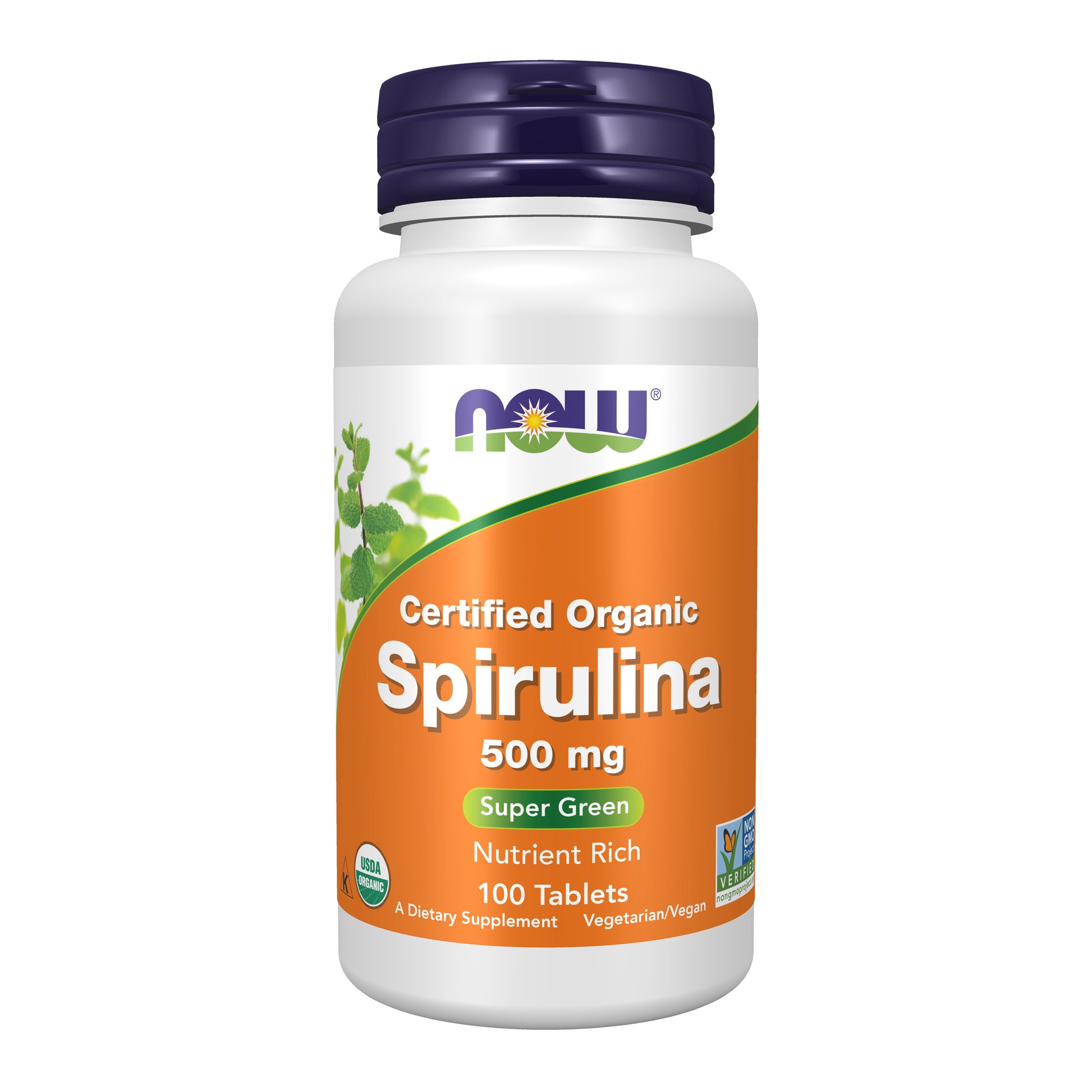Spirulina 500 mg, Organic - 100 Tablets