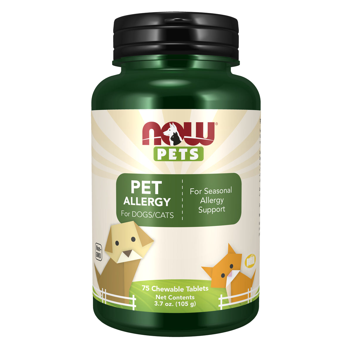 NOW Pet Health, Pet Allergy Supplement, Formulated for Cats & Dogs, 75 Chewable Tablets