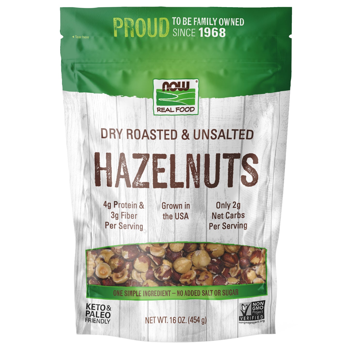 Hazelnuts, Dry Roasted & Unsalted - 16 oz.