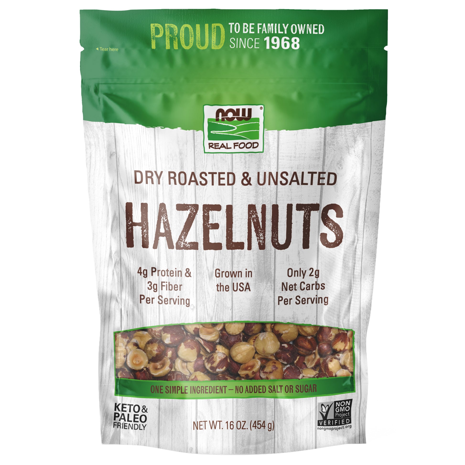 Hazelnuts, Dry Roasted & Unsalted - 16 oz.
