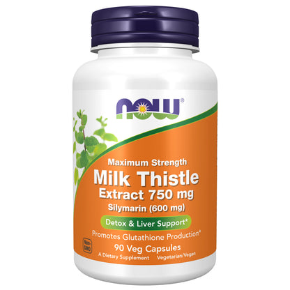 Milk Thistle Extract 750 mg Silymarin (600 mg), Maximum Strength - 90 Veg Capsules