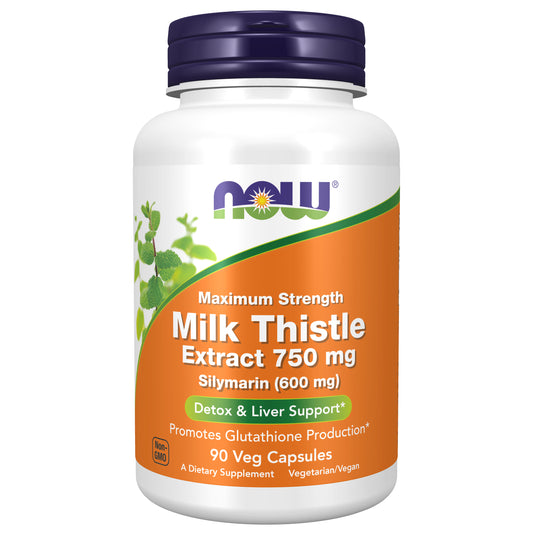 Milk Thistle Extract 750 mg Silymarin (600 mg), Maximum Strength - 90 Veg Capsules