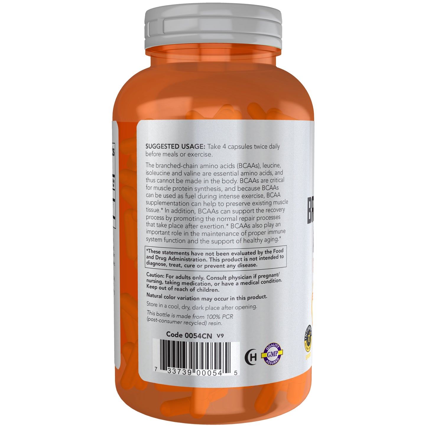 NOW Sports BCAA supplement for amino acids and recovery support