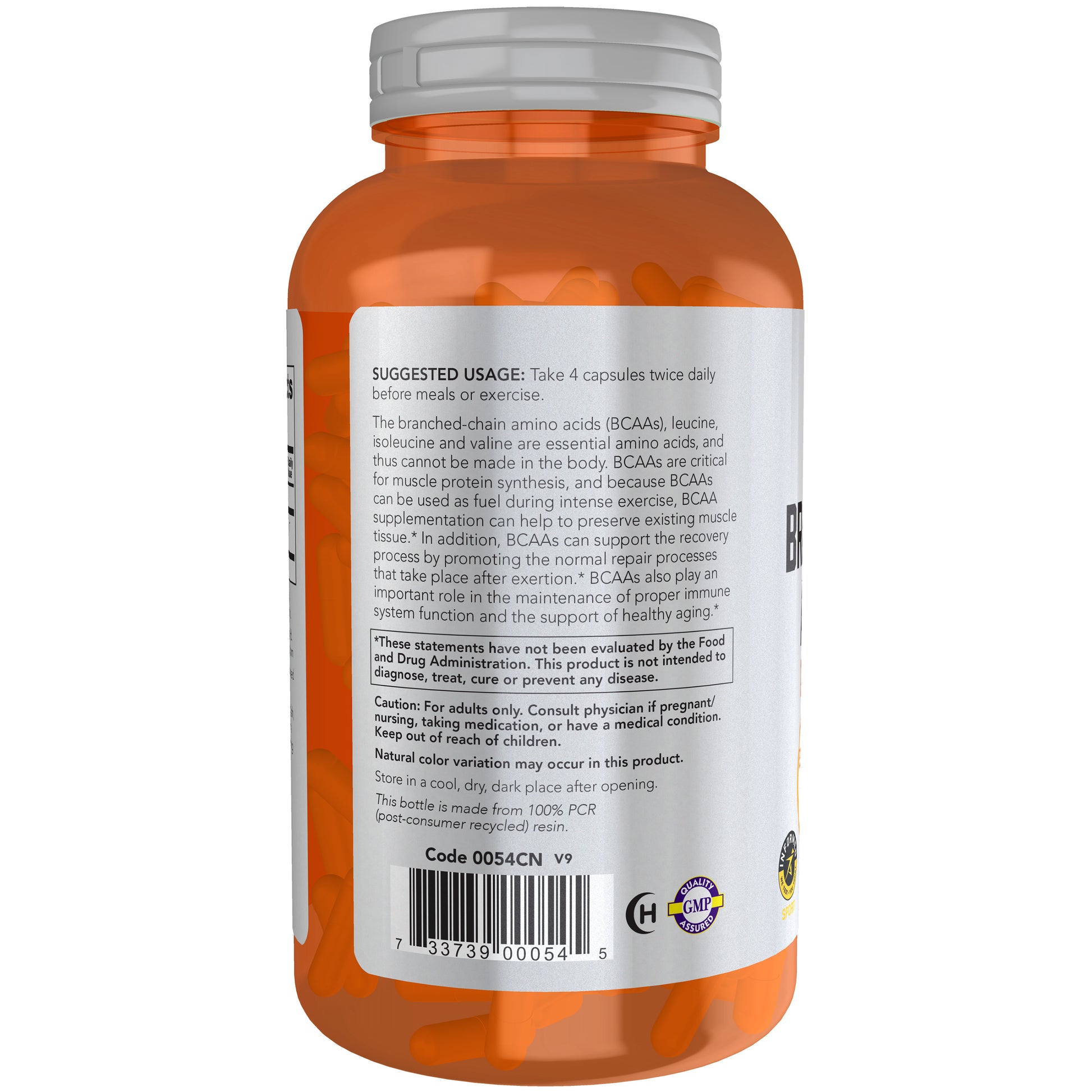 NOW Sports BCAA supplement for amino acids and recovery support