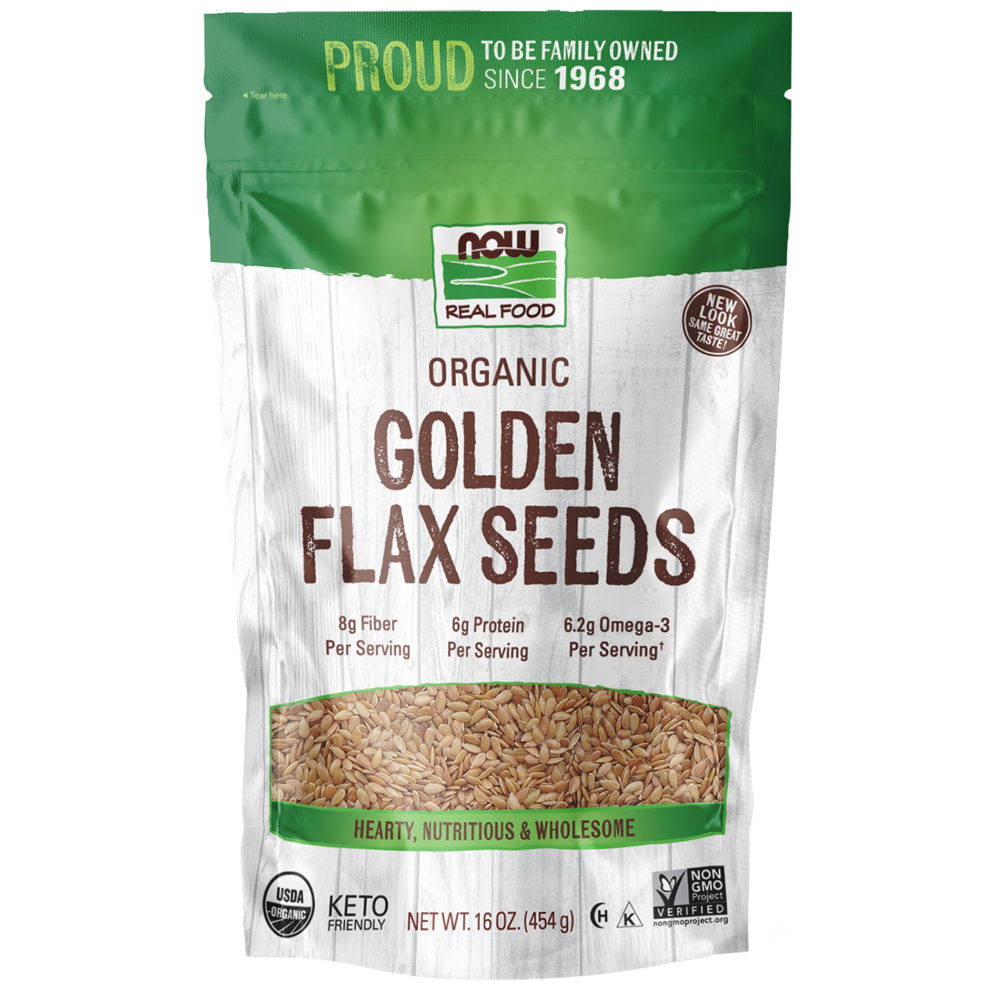 Golden Flax Seeds, Organic - 16 oz.