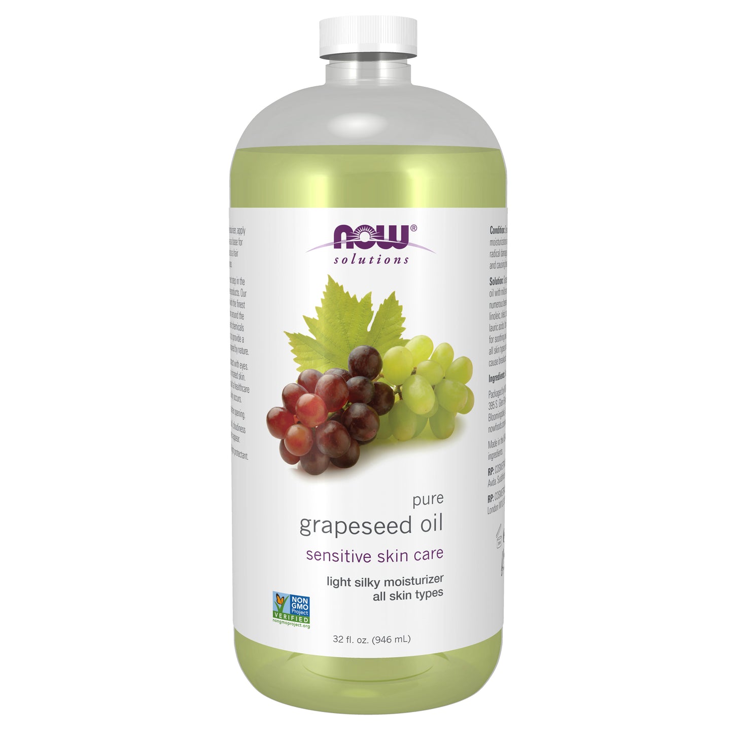 NOW Solutions, Pure Grapeseed Oil 32 Fl Oz