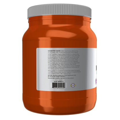 NOW Sports Organic Whey Protein Powder with 19g protein per serving