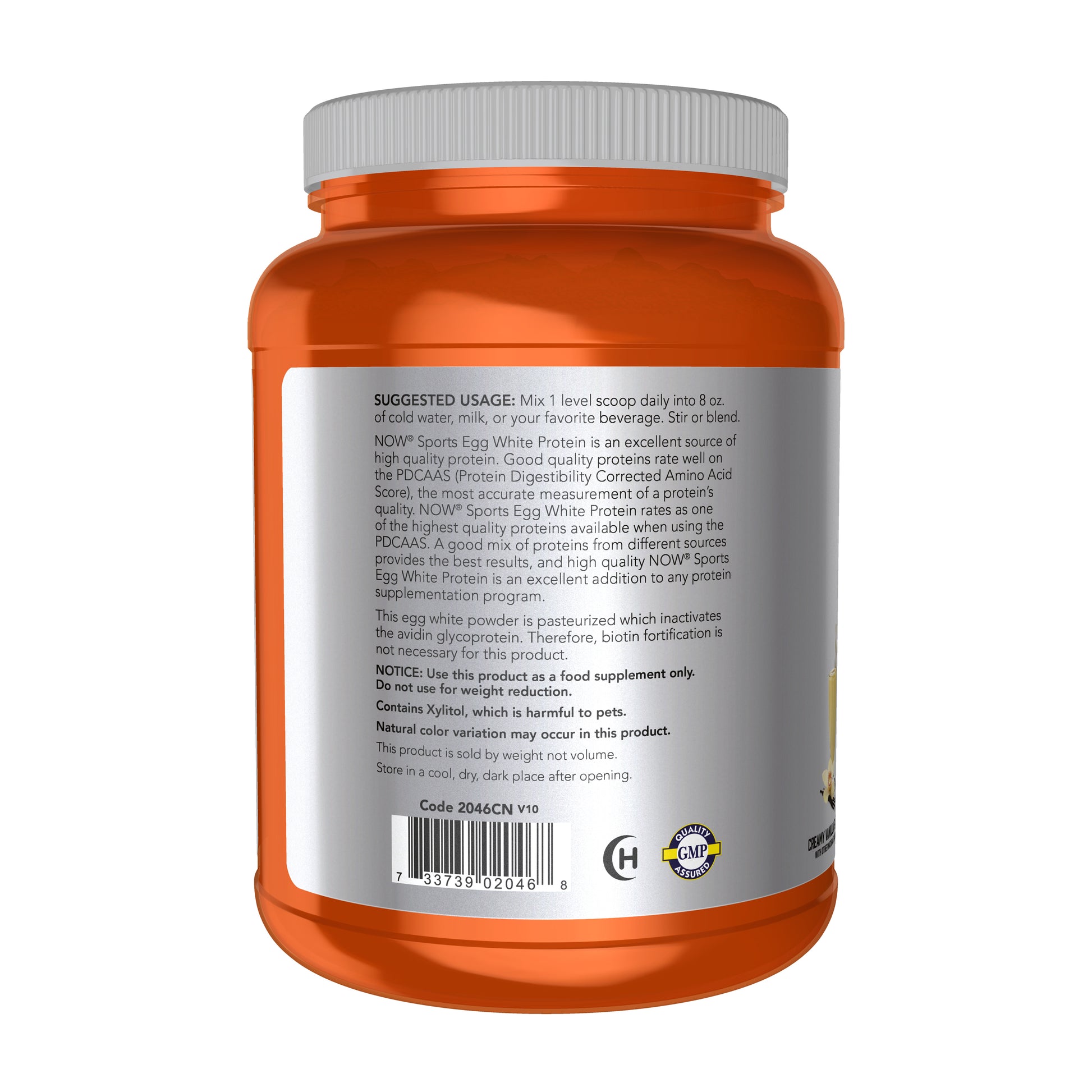 NOW Sports Egg White Protein with BCAAs creamy vanilla protein powder
