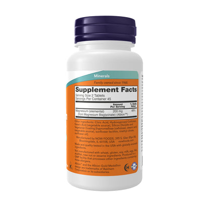 NOW Magnesium Glycinate 90 tablets for nervous system support