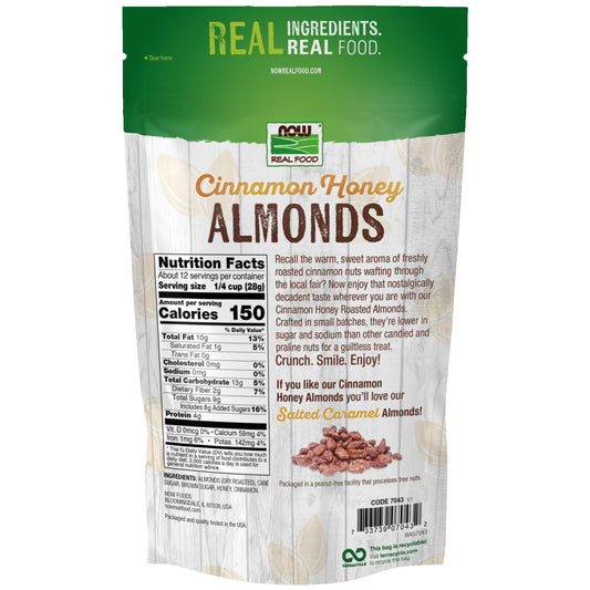 NOW Real Food Cinnamon Honey Almonds