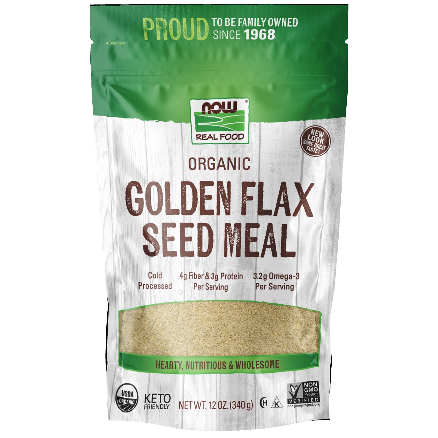 Golden Flax Seed Meal, Organic - 12 oz.