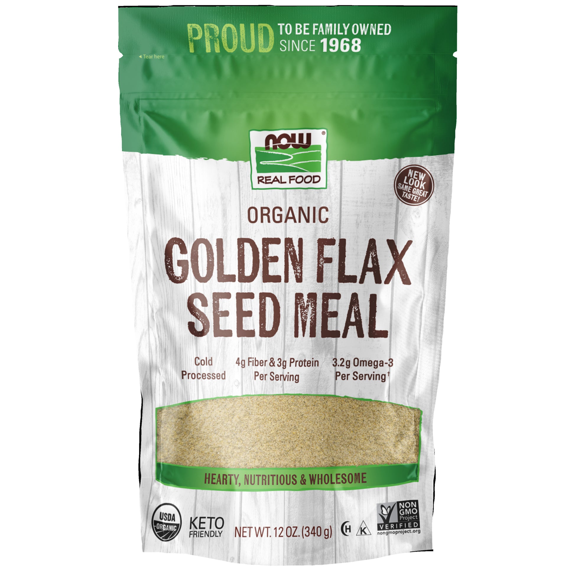 Golden Flax Seed Meal, Organic - 12 oz.