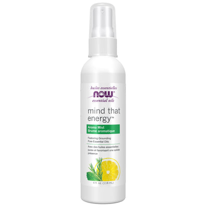NOW Essential Oils,  Mind That Energy Aroma Mist 4 Fl.Oz. (118 ml)