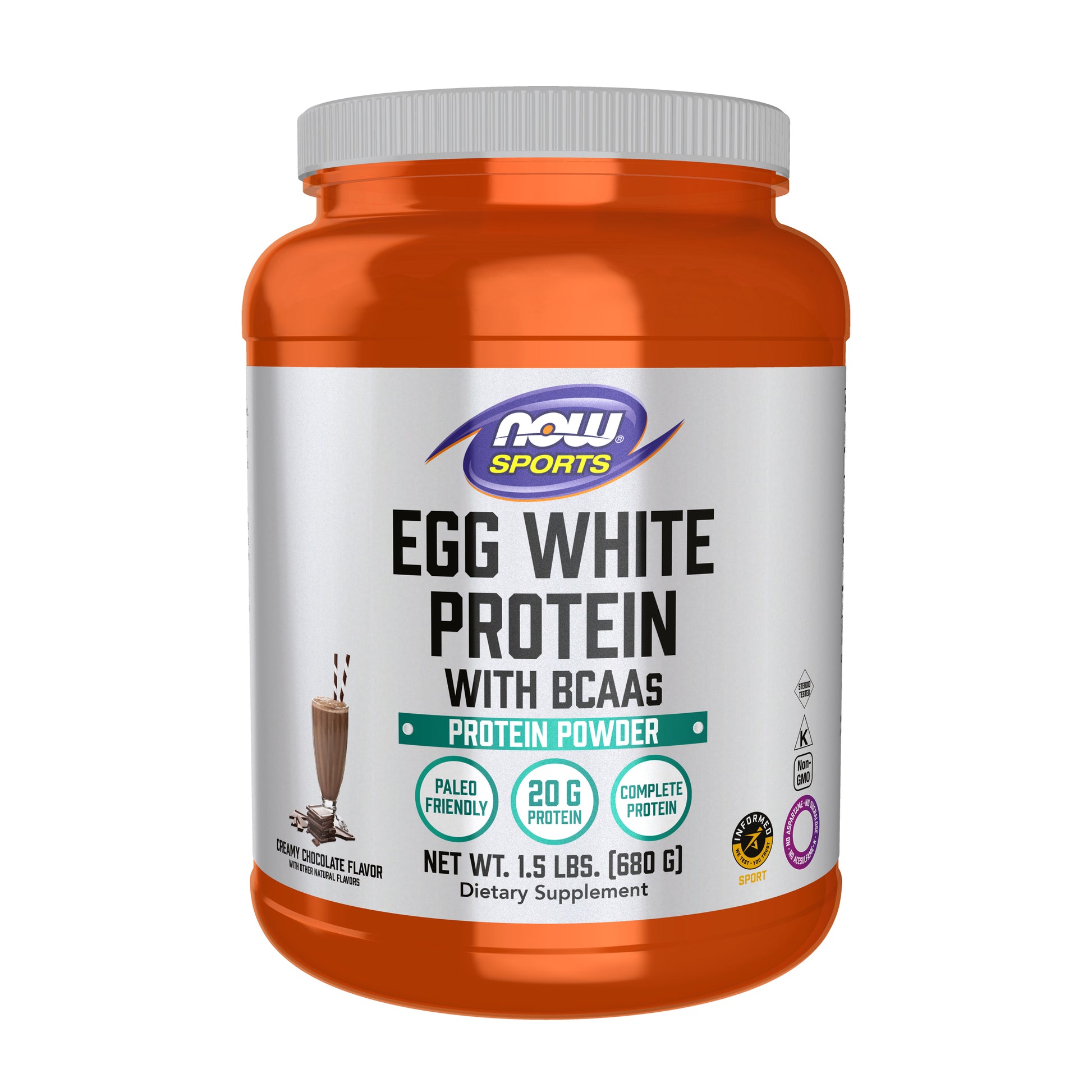 Egg White Protein, Creamy Chocolate Powder - 1.5 lbs.